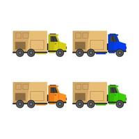 Set Of Trucks On White Background vector