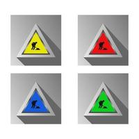 Set Of Work In Progress Signal On White Background vector