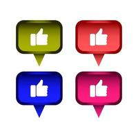 Set Of Hand With Like On White Background vector