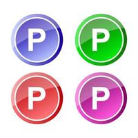 Set Of Parking Symbol On White Background vector