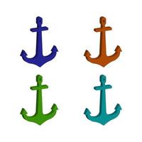 Set Of Anchor On White Background vector