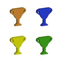 Trophy Set On White Background vector