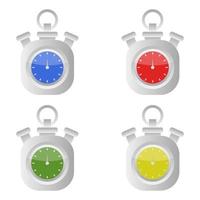 Set Of Stopwatch On White Background vector