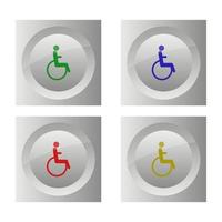 Disabled Set On White Background vector