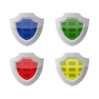 Set Of Shield On White Background vector