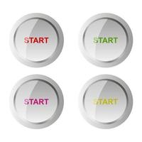 Set Of Start Button On White Background vector