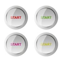 Set Of Start Button On White Background vector