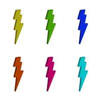 Set Of Lightning On White Background vector