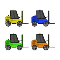 Forklift Set On White Background vector