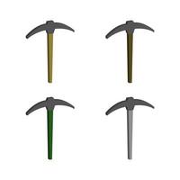 Set Of Pickaxe On White Background vector