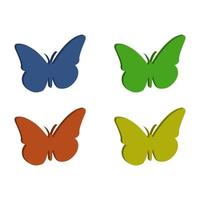 Set Of Butterfly On White Background vector