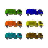 Set Of Garbage Truck On White Background vector