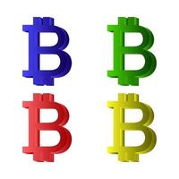 Bitcoin Set On White Background vector