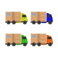 Set Of Trucks On White Background vector