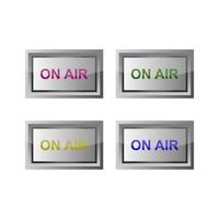 On Air Button Set On White Background vector