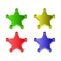 Set Of Sheriff Star On White Background vector