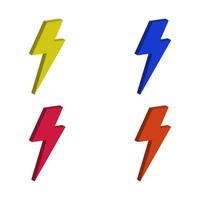 Set Of Lightning On White Background vector