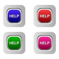 Help Button Set On White Background vector