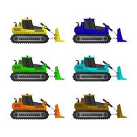 Set Of Excavator On White Background vector