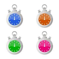 Set Of Stopwatch On White Background vector