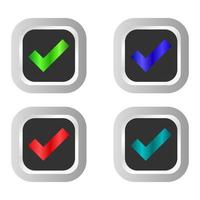 Check Button Set vector