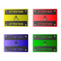 Set Of Electricity Warning Sign On White Background vector