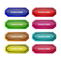 Subscribe Button Set On White Background vector