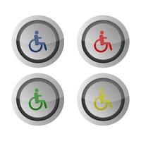 Disabled Set On White Background vector