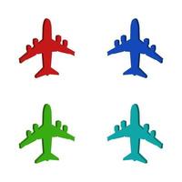 Set Of Airplane On White Background vector