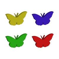 conjunto de mariposas sobre fondo blanco vector