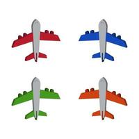 Set Of Airplane On White Background vector