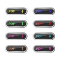 Pdf Download Set On White Background vector