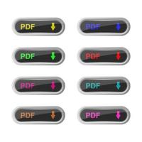 Pdf Download Set On White Background vector