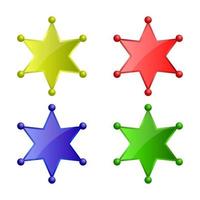 Set Of Sheriff Star On White Background vector