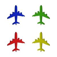 Set Of Airplane On White Background vector