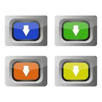 Set Of Download Button On White Background vector