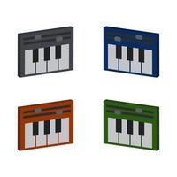 Piano Set On White Background vector