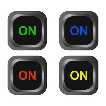 Set Of On Buttons On White Background vector