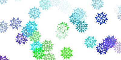 Light multicolor vector background with christmas snowflakes.