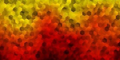 Dark orange vector background with hexagonal shapes.