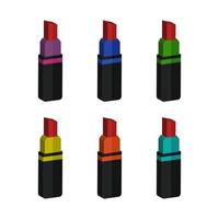 Lipstick Set On White Background vector