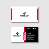 Modern professional business card template red and black vector