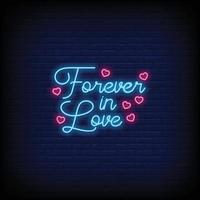 Forever in Love Neon Signs Style Text Vector