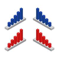 Bar Chart Set On White Background vector