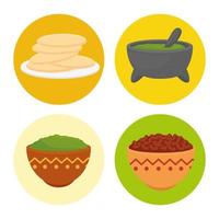 Mexican food icon set