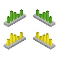 Bar Chart Set On White Background vector