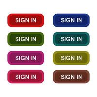 Set Of Sign In Buttons On White Background vector