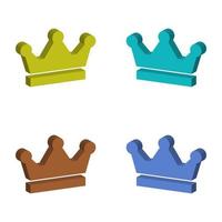 Crown Set On White Background vector