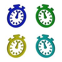 Set Of Stopwatch On White Background vector