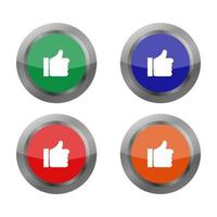 Like Button Set On White Background vector